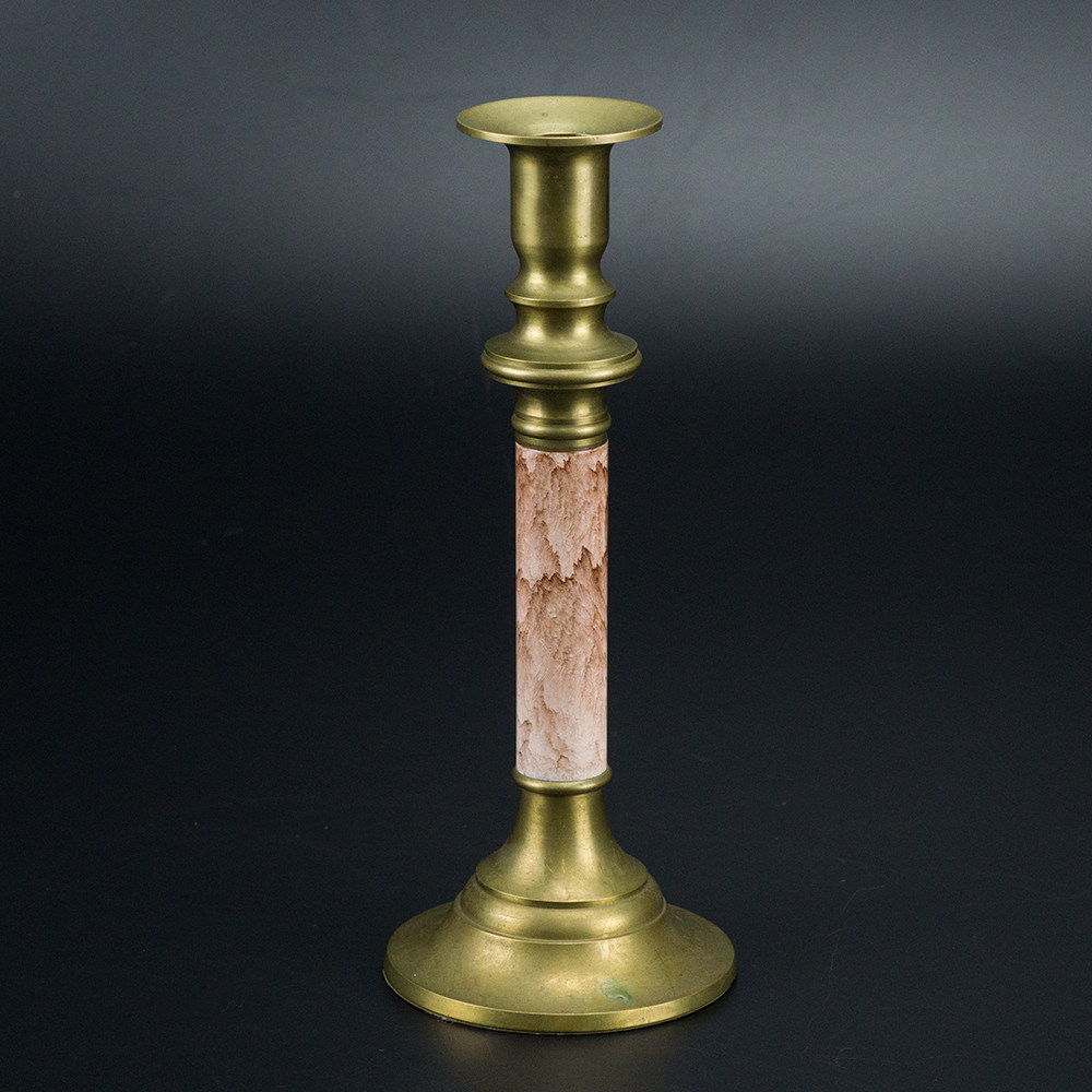 烛台摆件欧式浪漫柱形大理石古典奢华烛光晚餐烛台