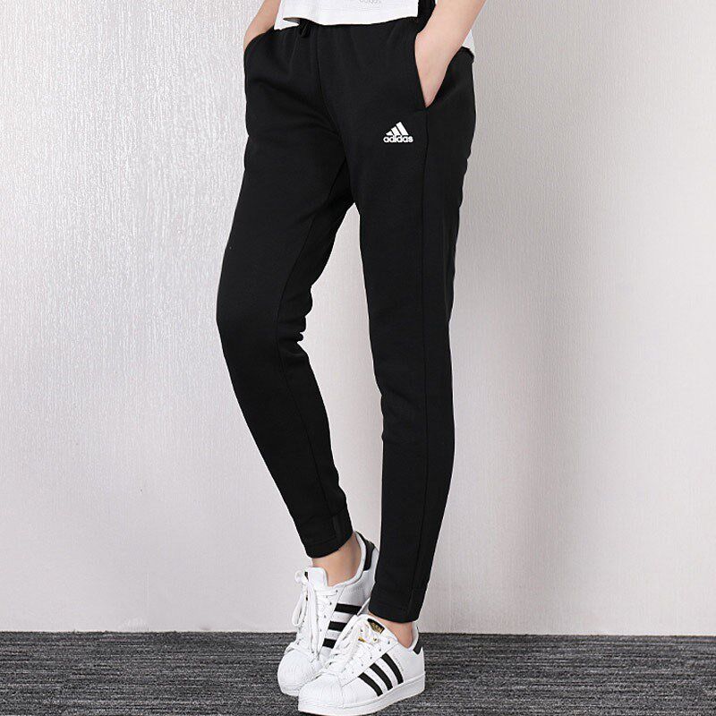 阿迪达斯女裤2021冬季新款宽松运动裤子修身收腿运动长裤