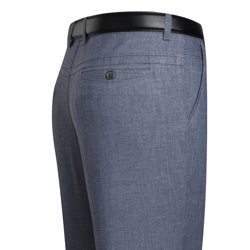 中年亚麻长裤男宽松高腰中老年休闲裤男薄款棉麻夏裤麻料爸爸西裤