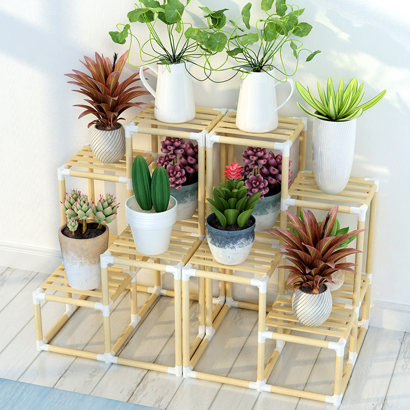 实木花架子客厅落地式多层阳台置物架家用室内多肉花架