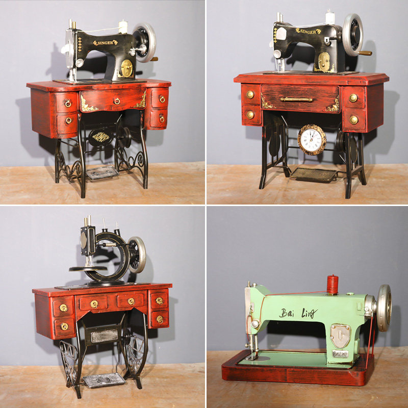 复古创意老式缝纫机衣车模型摆件服装店摄影橱窗摆件