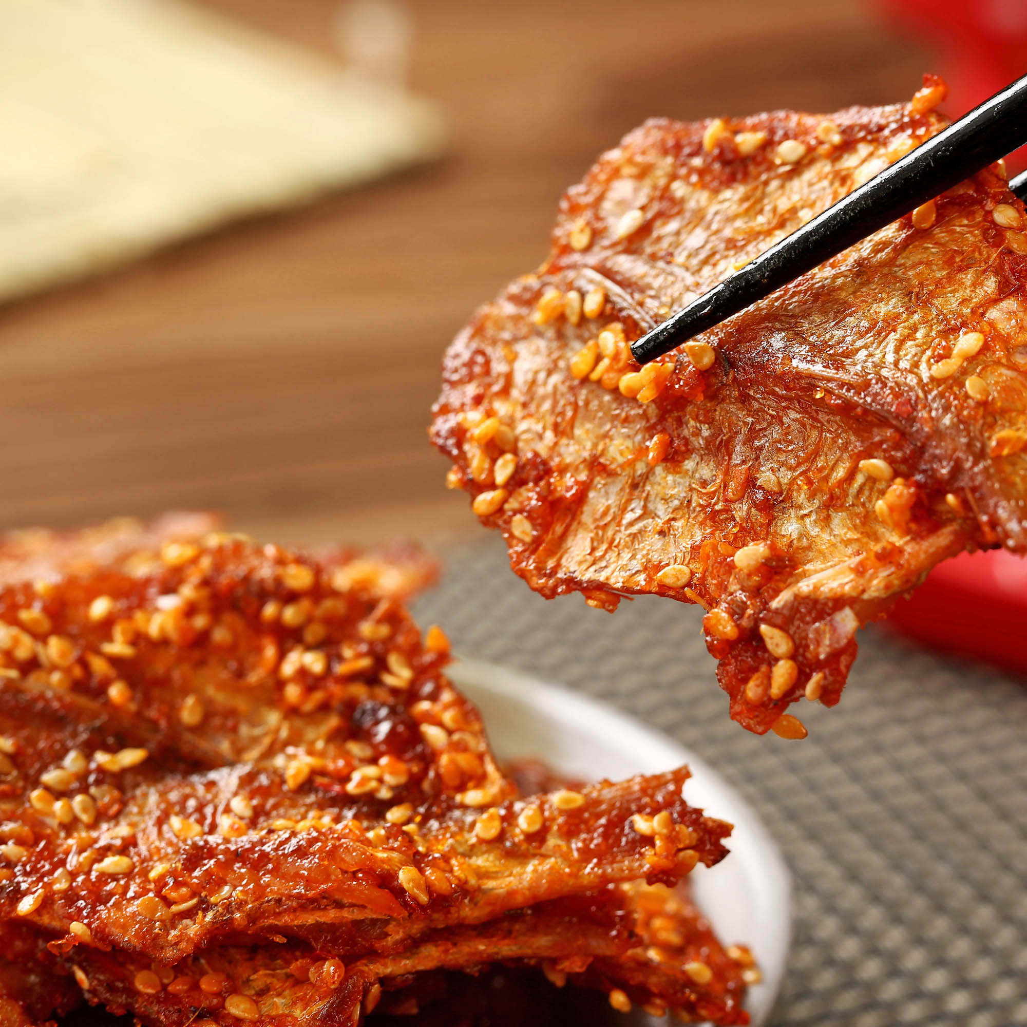 红鱼酥红娘鱼干蜜汁鱼片香酥红娘鱼鱼干鱼仔香辣红鱼干250g