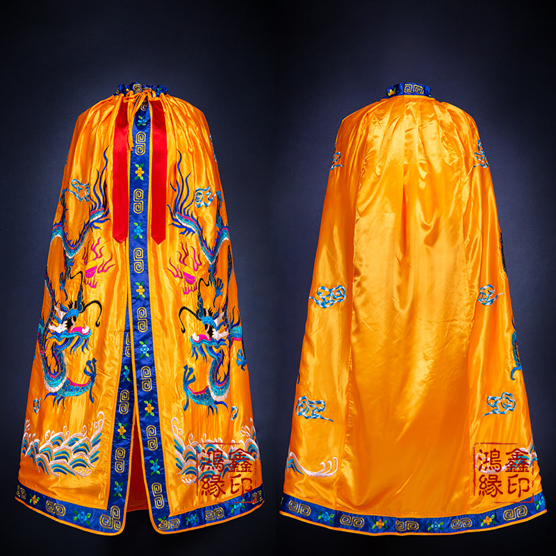 双龙佛像披风观音菩萨刺绣佛袍寺庙居士还愿民族服装
