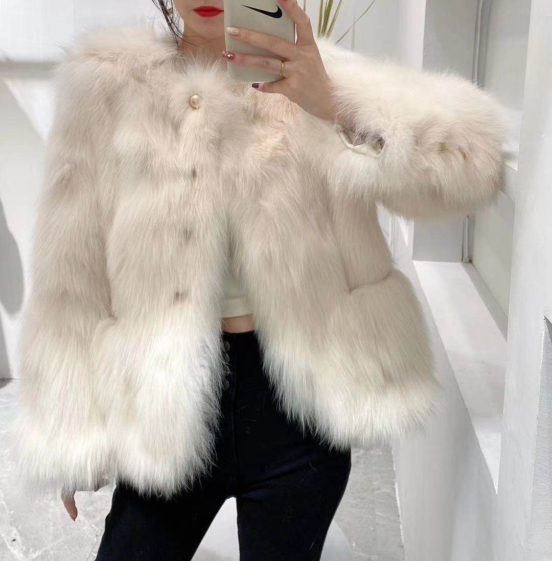 托斯卡纳羊毛羊毛皮皮草上衣外套女士皮毛一体冬季皮草