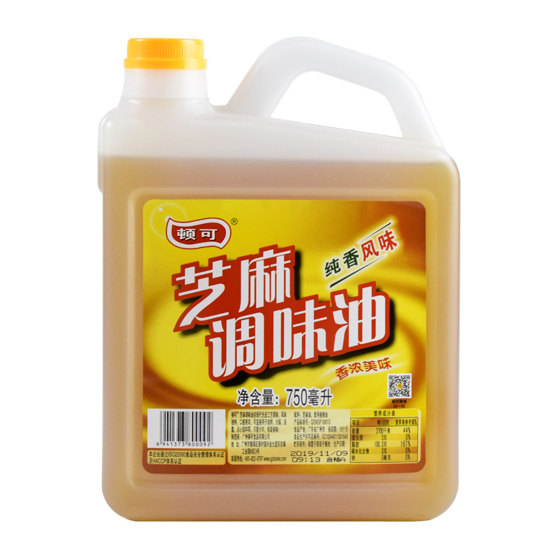 顿可纯香风味芝麻调味750ml食用秘制火锅串串调和油