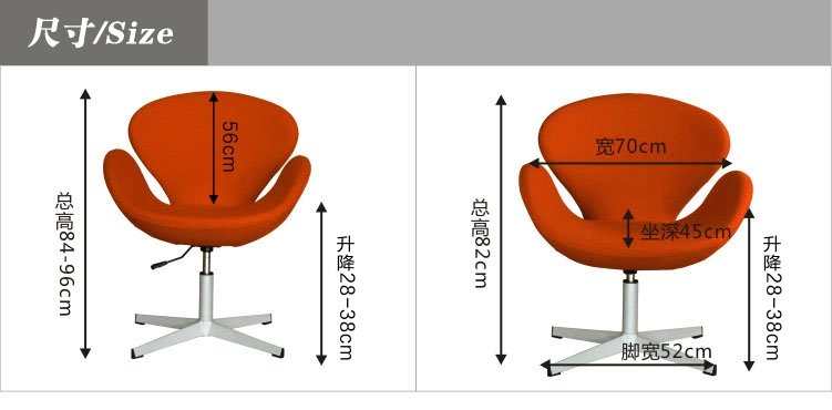 天鹅椅北欧单人椅现代餐椅休闲沙发椅欧式家用电脑椅办公洽谈椅子