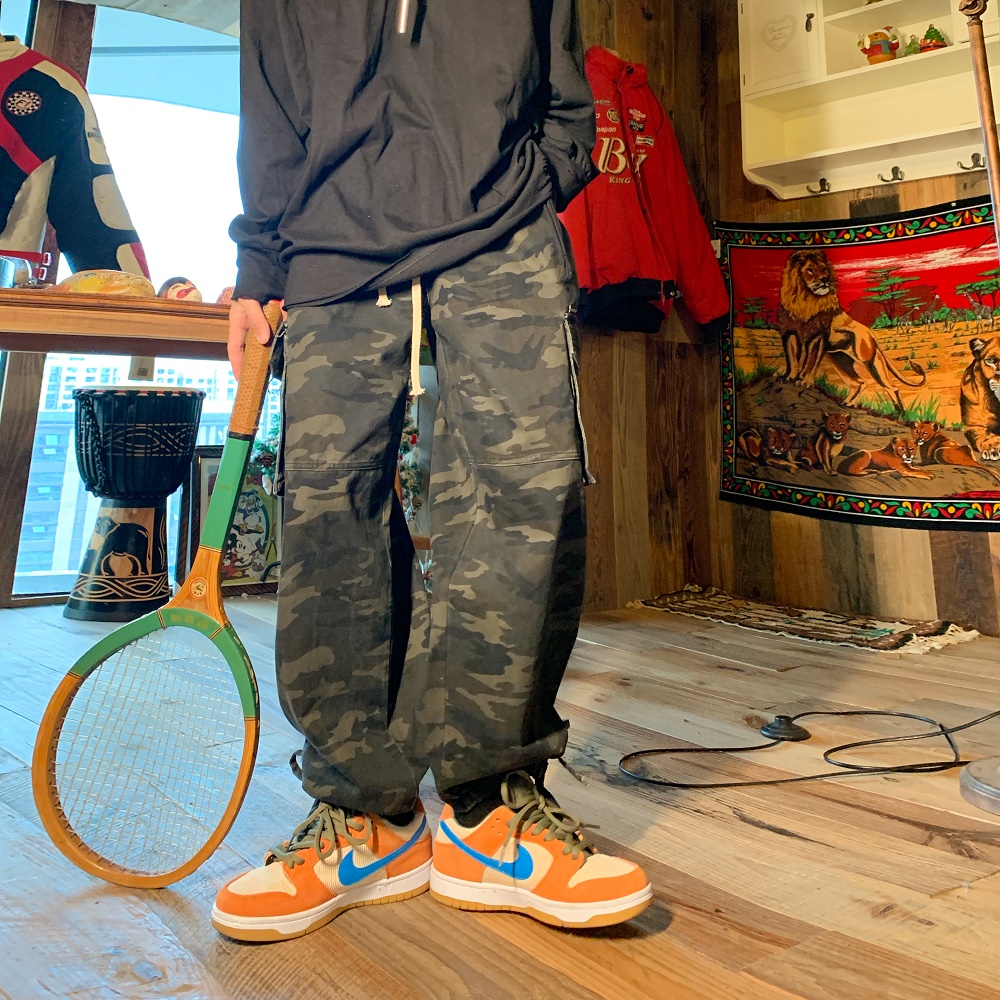 夏季美式高街迷彩工装裤男ins直筒阔腿裤街头嘻哈宽松潮牌休闲裤