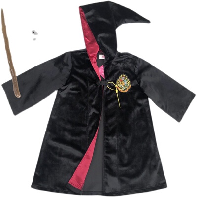 扮演哈利波特魔法杖袍斗巫师披风环球影城校服儿童演出服