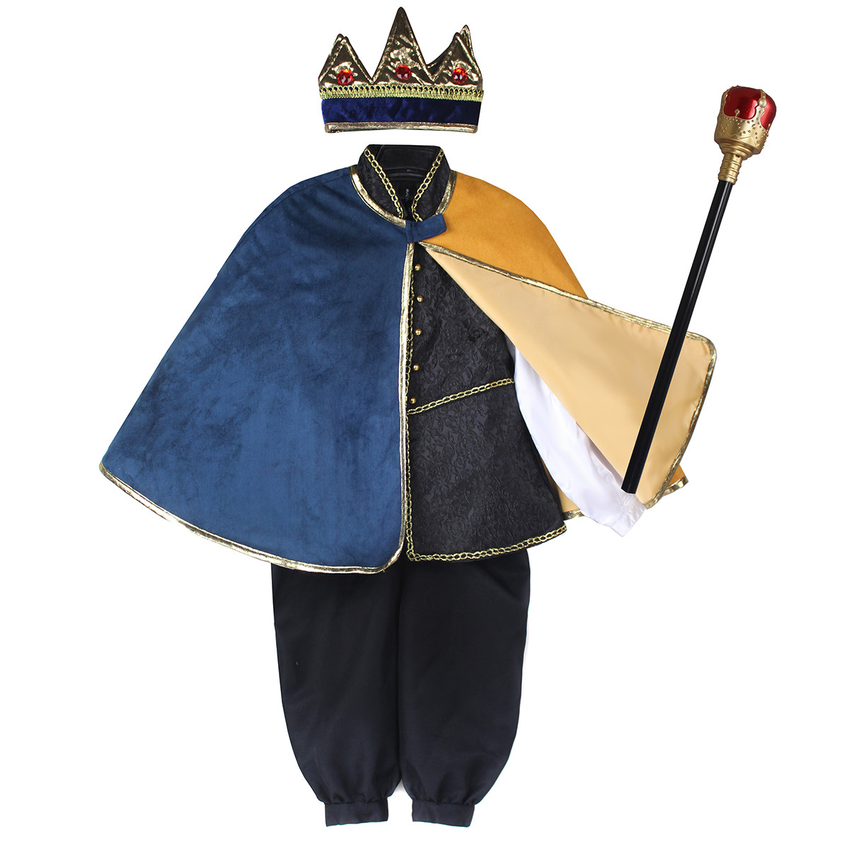 万圣节扮演服儿童男孩宫廷风双色披风王子套装秋冬现货派对包邮