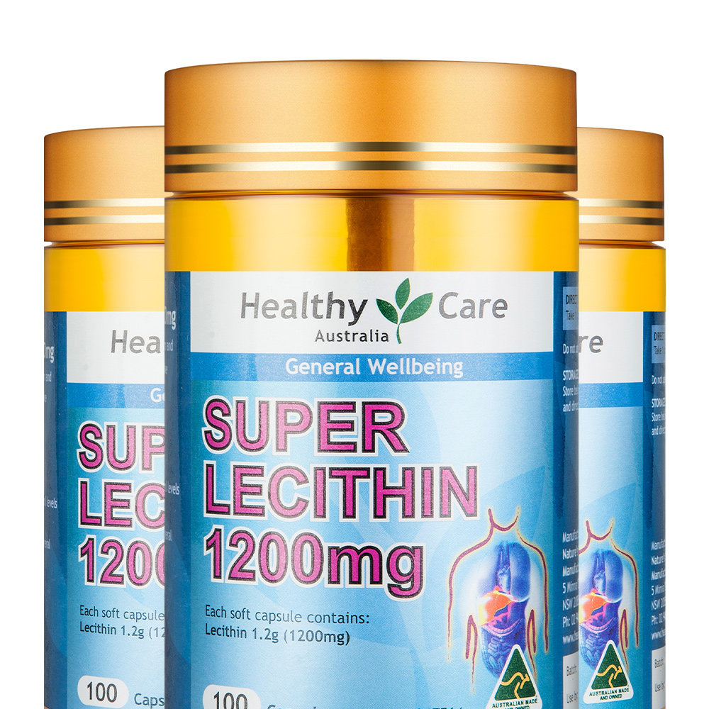 3瓶澳洲healthycare大豆卵磷脂磷脂软胶囊100粒血管卵磷脂
