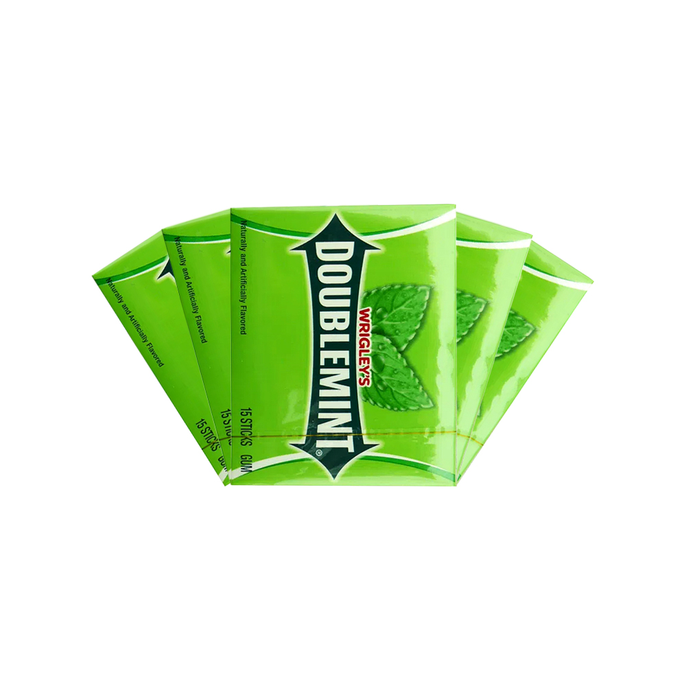 美国wrigleysdoublemint箭牌绿箭口香糖15片清新口气糖果
