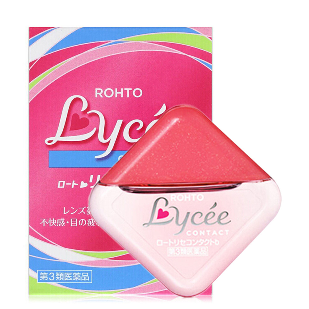 日本乐敦进口lycee小红花隐形眼镜眼药水护理液舒缓劳累充血8ml