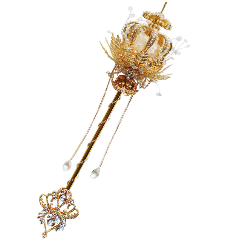 弋芙iffo定制金色北欧权杖婚礼新娘手捧ins新娘手捧花