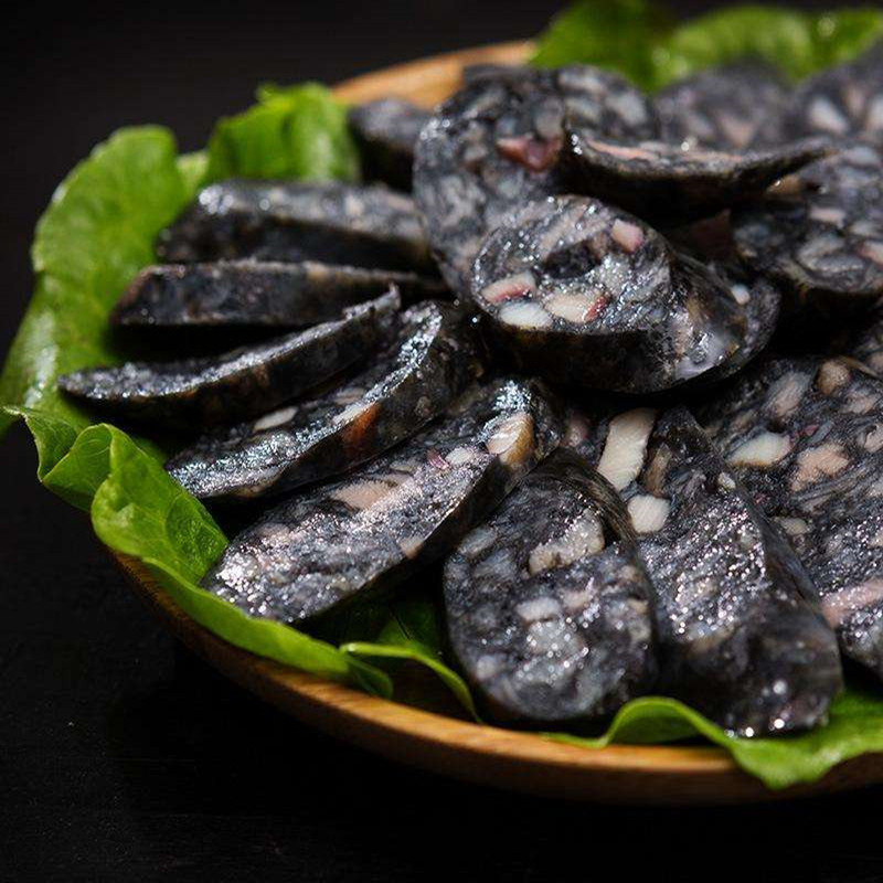 正宗台湾风味墨鱼香肠500g火山石烤肠大肠包小肠墨鱼汁烧烤肠油炸