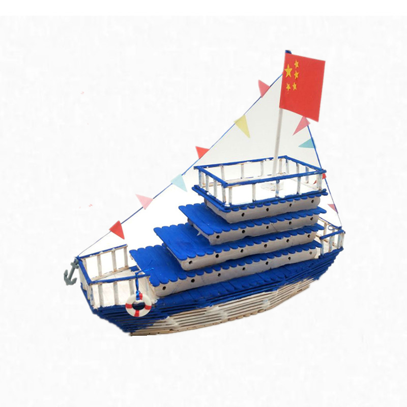 雪糕客轮玩具创意益智儿童材料模型轮船棒冰模型制作工具