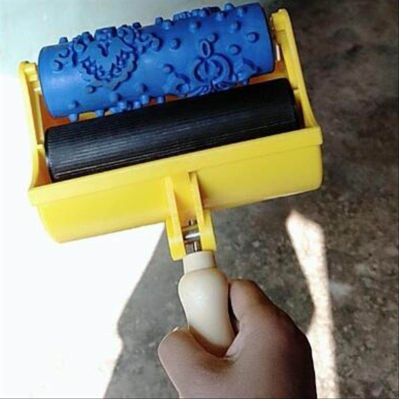 墙艺涂料 印花 滚筒神器白漆墙艺漆压花理漆印花纹质感绵滚筒滚滚