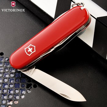 ດັ້ງເດີມ Victorinox Swiss Army Knife 91mm Hunter (Red) 1.3713 Mini Multi-function Folding Swiss Knife