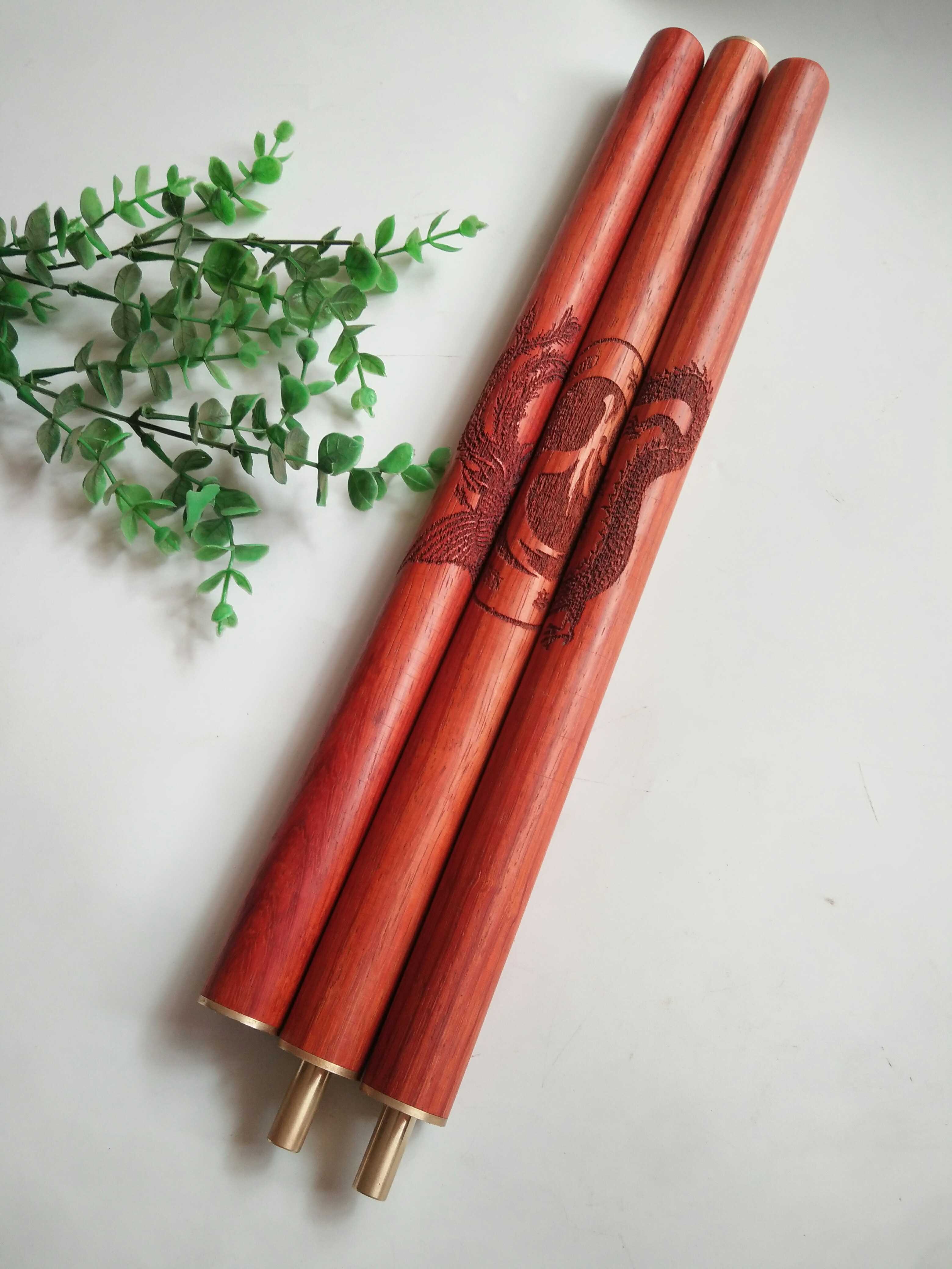 红木红花梨棍太极健身养生仗红木三节折叠武术太极杖气功棍防身棍