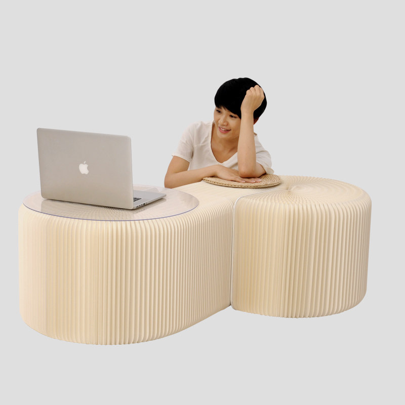 十八纸创意创意设计设计师变异异形休闲家用懒人竹木折叠椅