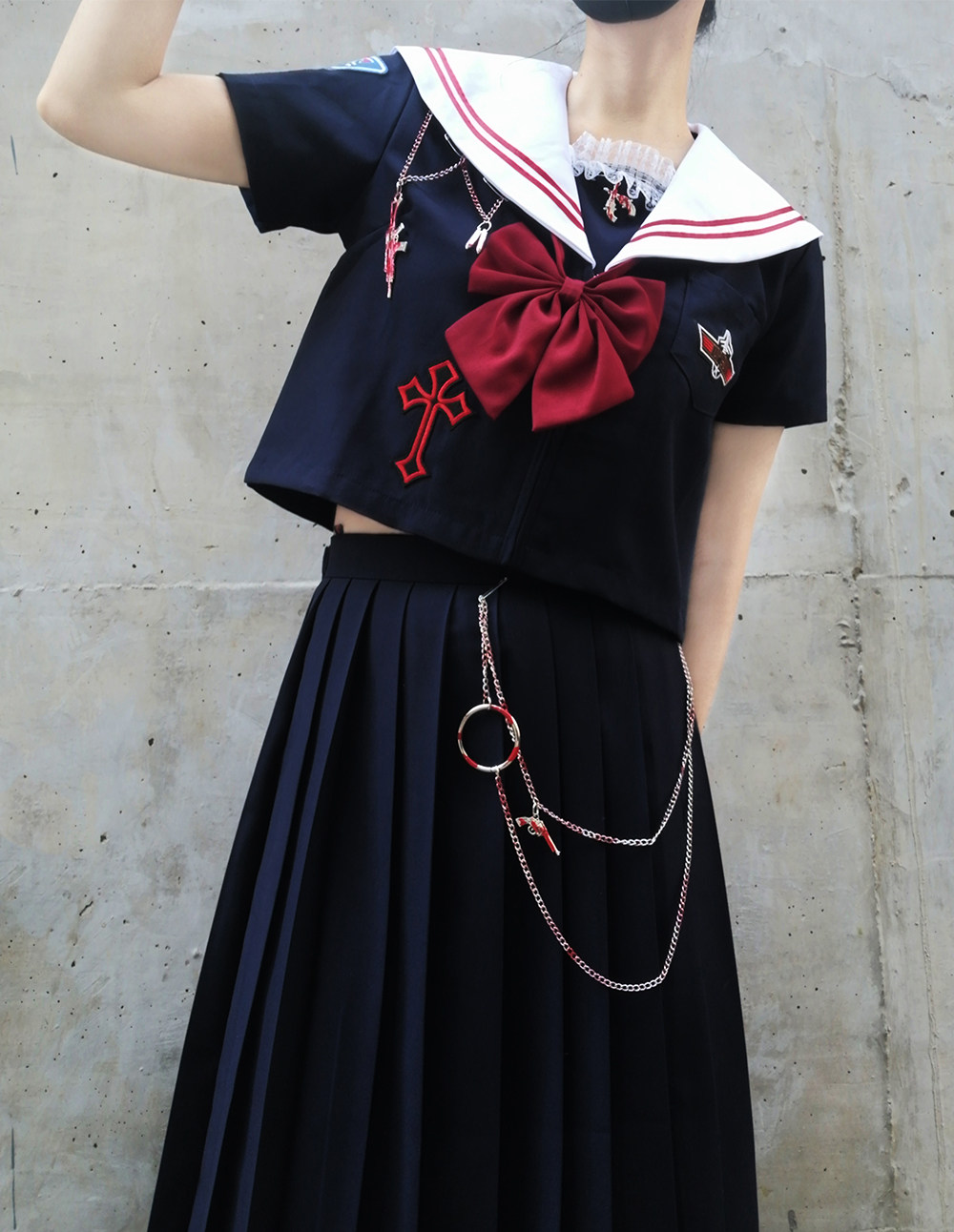 静止脉搏原创反战少女病娇不良jk制服枪械学生校服