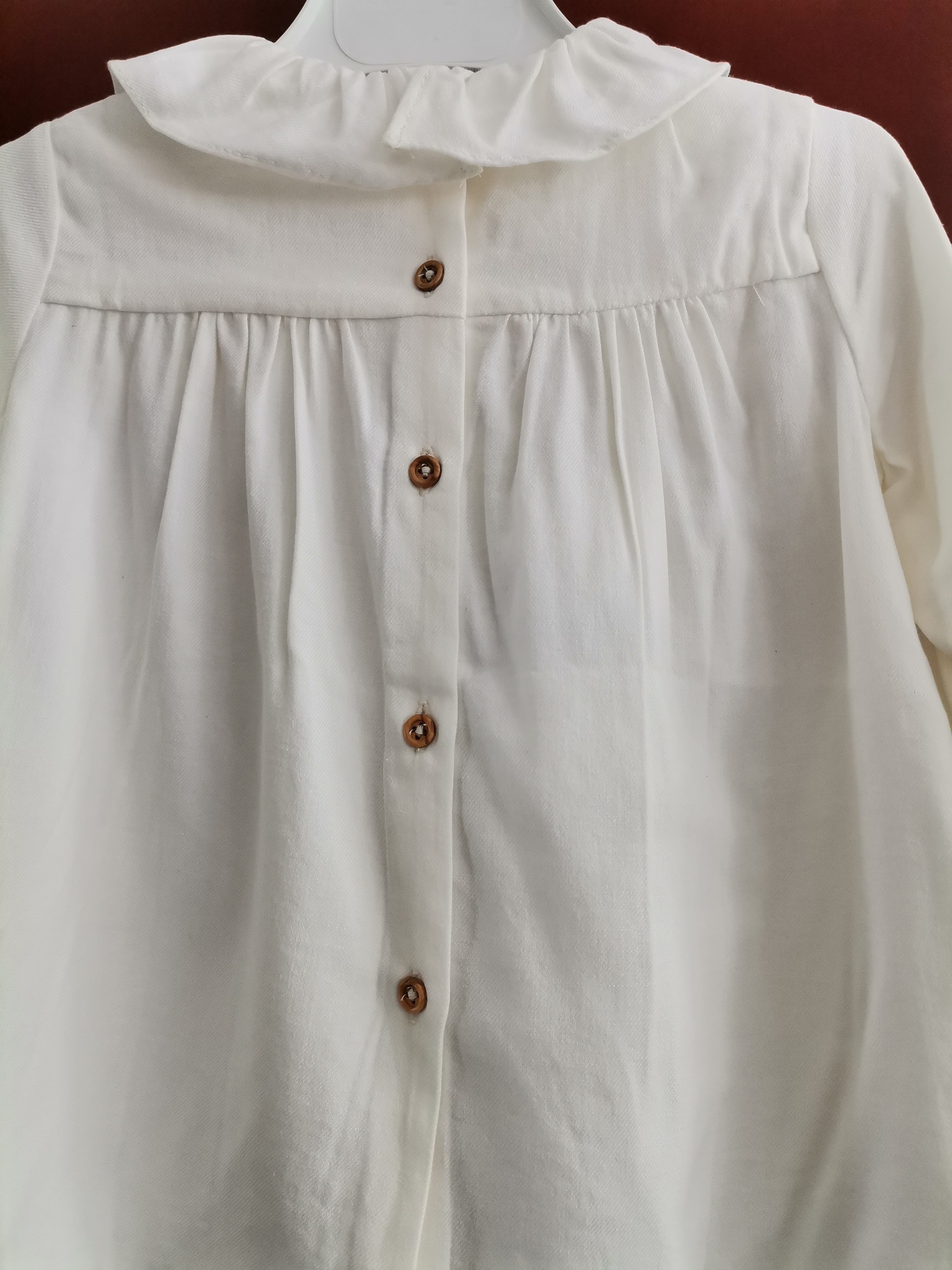 4岁6岁退换nanos西班牙童装女童灰色荷叶百搭t恤