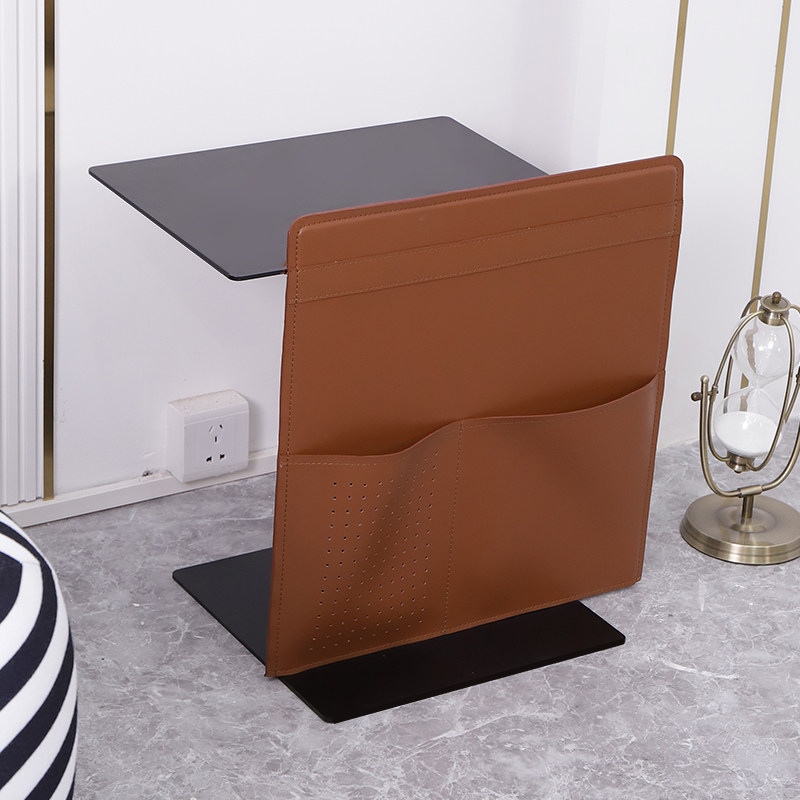 ukf优家风创意简约侧面皮革储物茶几售楼部不锈钢角几