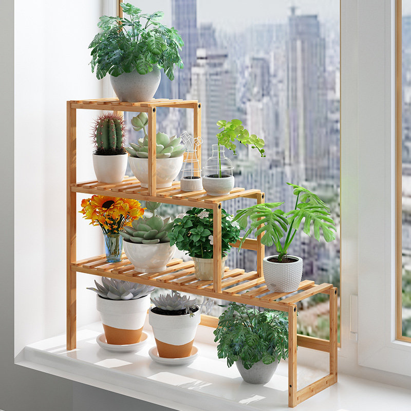 窗台花架子多层室内客厅飘窗置物落地式省空间绿萝花架