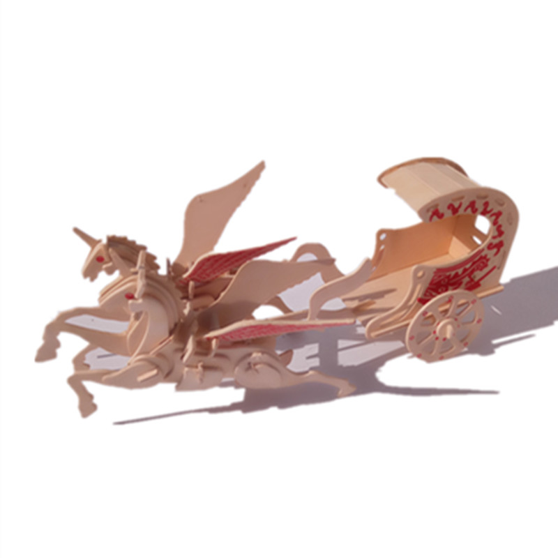 3d木制diy手工拼板拼装木屋灯笼飞马马拉车模型制作工具