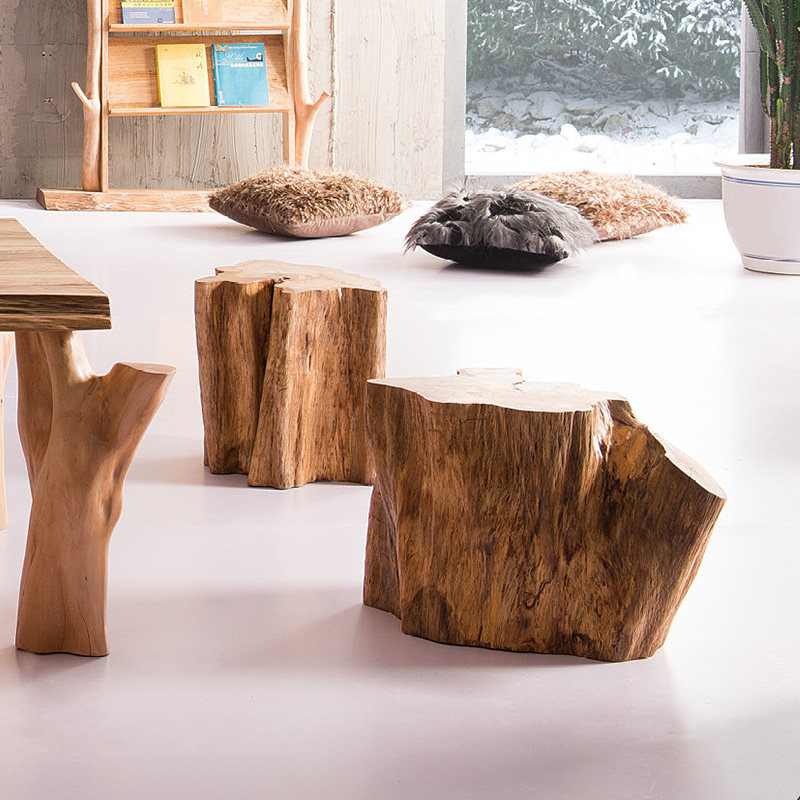 实木根雕凳子天然原木树根木桩木墩创意小坐根雕凳子