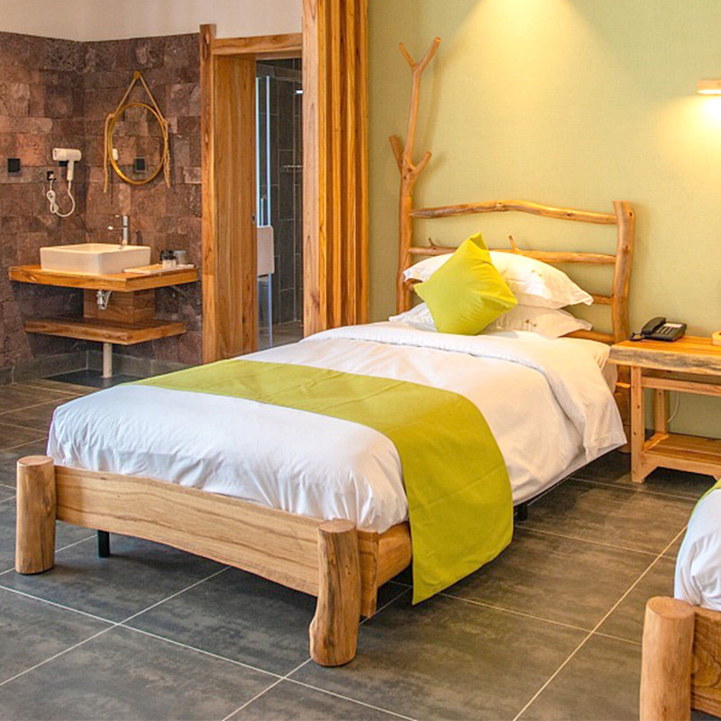 实木木床18米山茶树家具原生态家用民宿客栈15米实木床