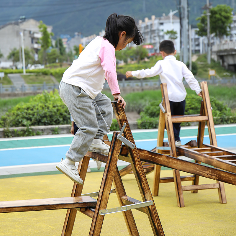 幼儿园攀爬架户外儿童体能组合木质感统平衡安吉游戏户外攀爬玩具