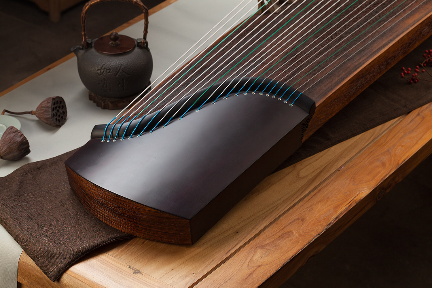 琴升古筝qsl163怀真抱素素面手工挖筝专业演奏收藏古筝