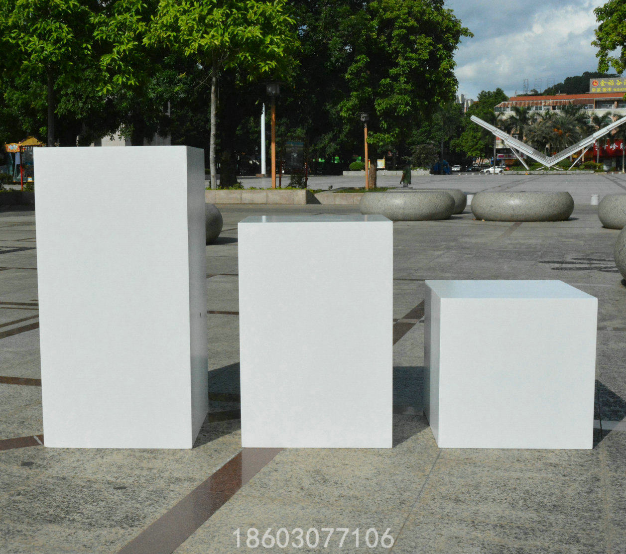 定制烤漆展台展示台方形异型地台精品样品展示柜展会展厅专用代购