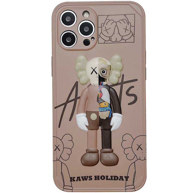 潮牌立体kaws适用苹果13promax手机壳iphone12男女11情侣xs硅胶套