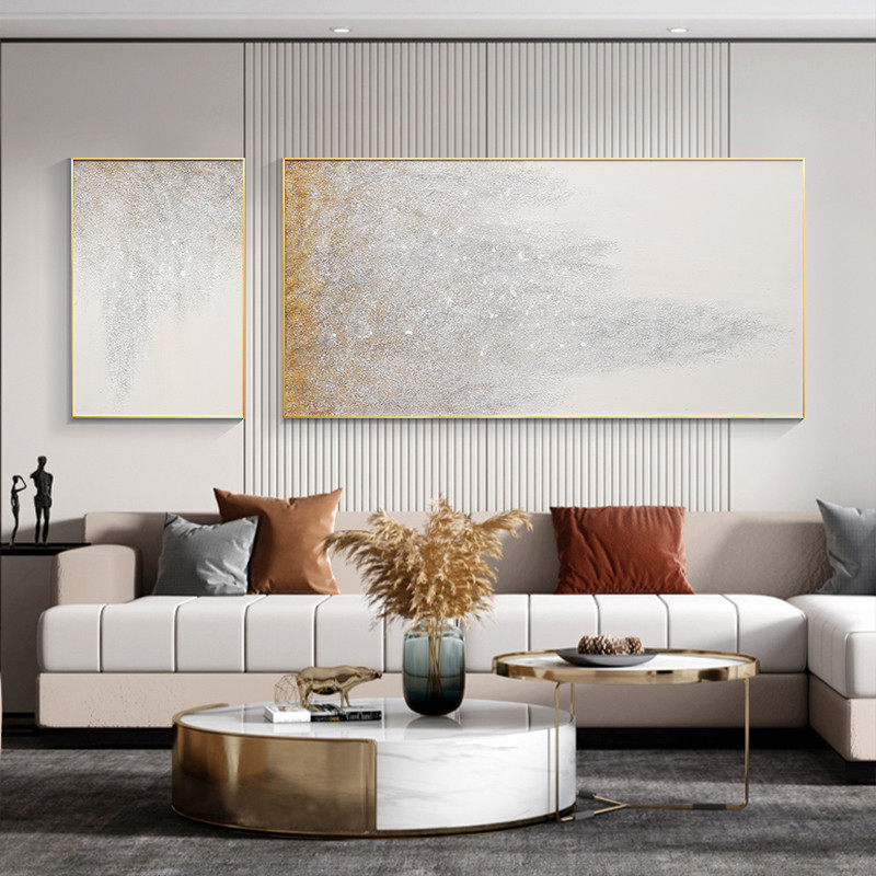 现代简约手绘油画创意客厅沙发背景墙装饰壁画轻奢油画