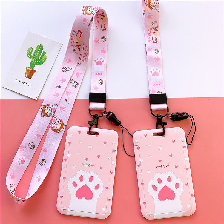 卡套猫爪卡通可爱公交幼儿园胸卡证件工作证学生卡套