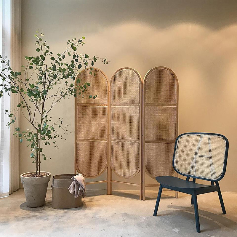cane天然藤条藤编实木屏风隔断泰国进口东南亚座屏
