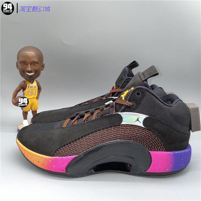 airjordan35pfaj35日落橙彩彩虹中帮男子实战篮球鞋