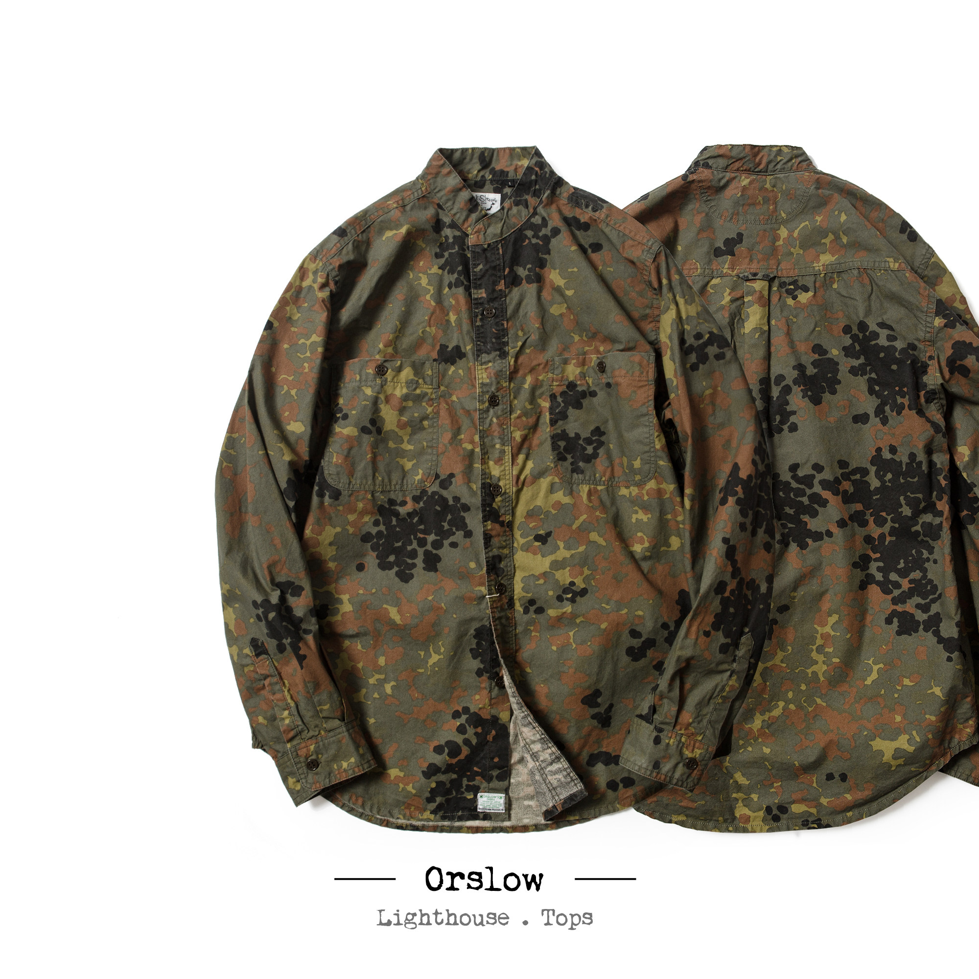 orslow迷彩立领长袖衬衫standcollarshirtgermancamo衬衫
