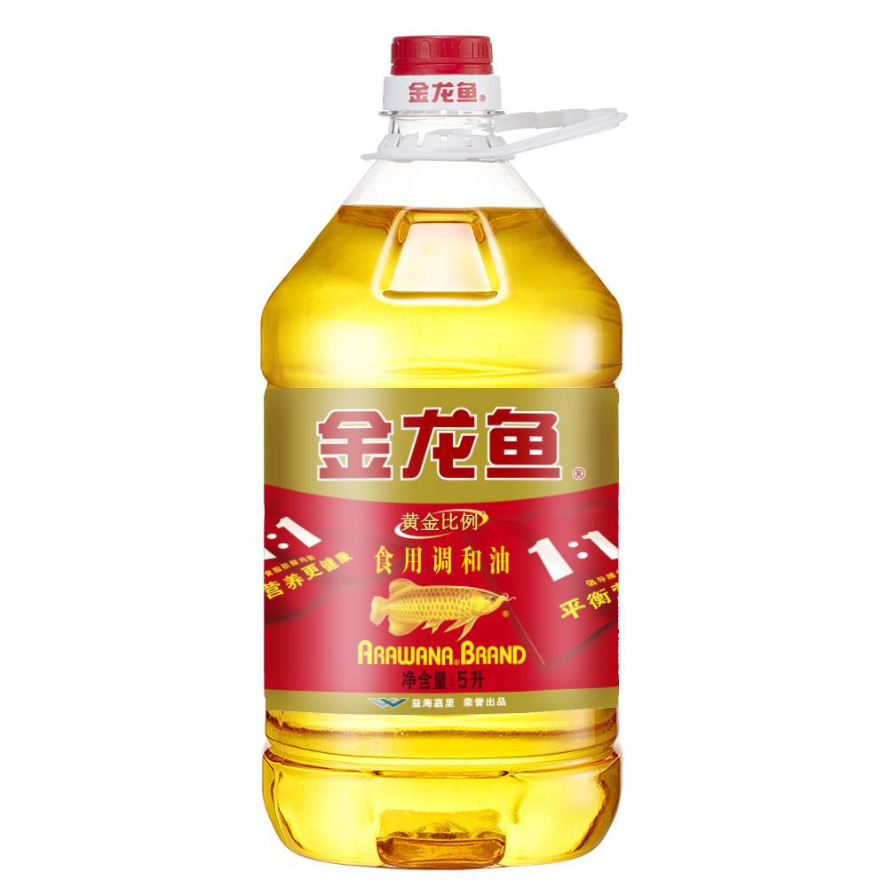 新货金龙鱼黄金比例食用调和油5l植物油色拉油大桶调和油