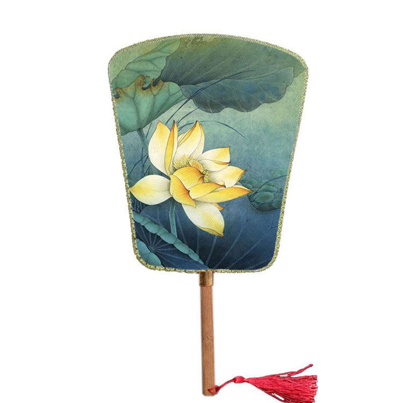 线稿diy扇面白扇面填色绘画美术团扇书法学生扇子