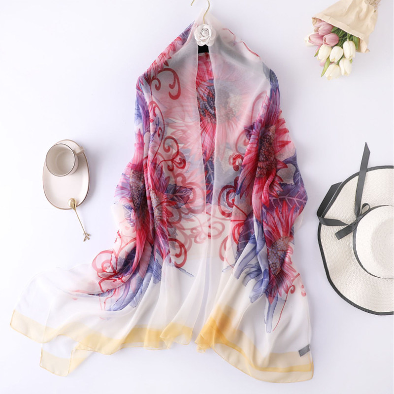 丝巾春夏围巾百搭搭配裙子纱巾外搭亲肤优柔围巾