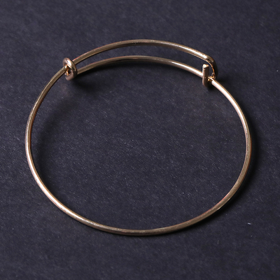 金色镯子手工diy材料纯铜可调节手环古风饰品配件铜线保色手镯