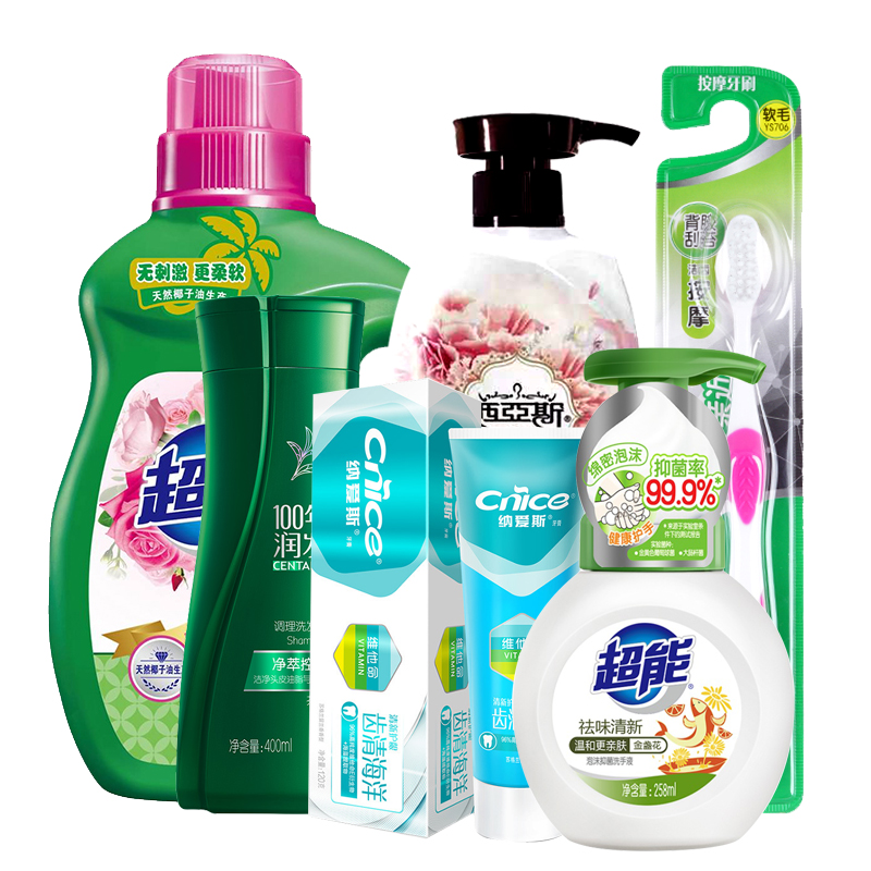 纳爱斯洗护套装400g控油洗发水258g抑菌洗手700g洗护套装