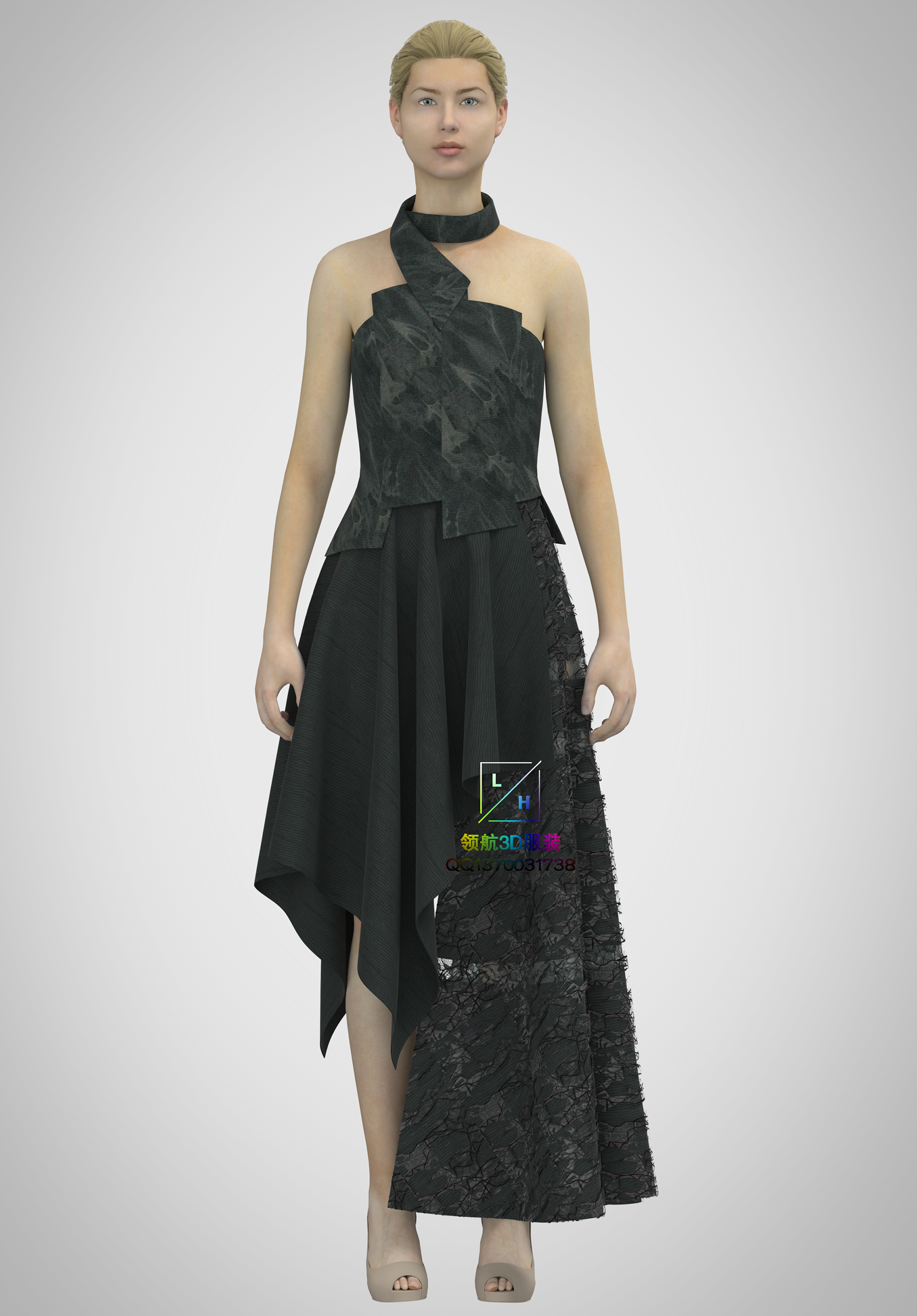 文件连衣裙clo3dmd通用原文项目服装模型2d