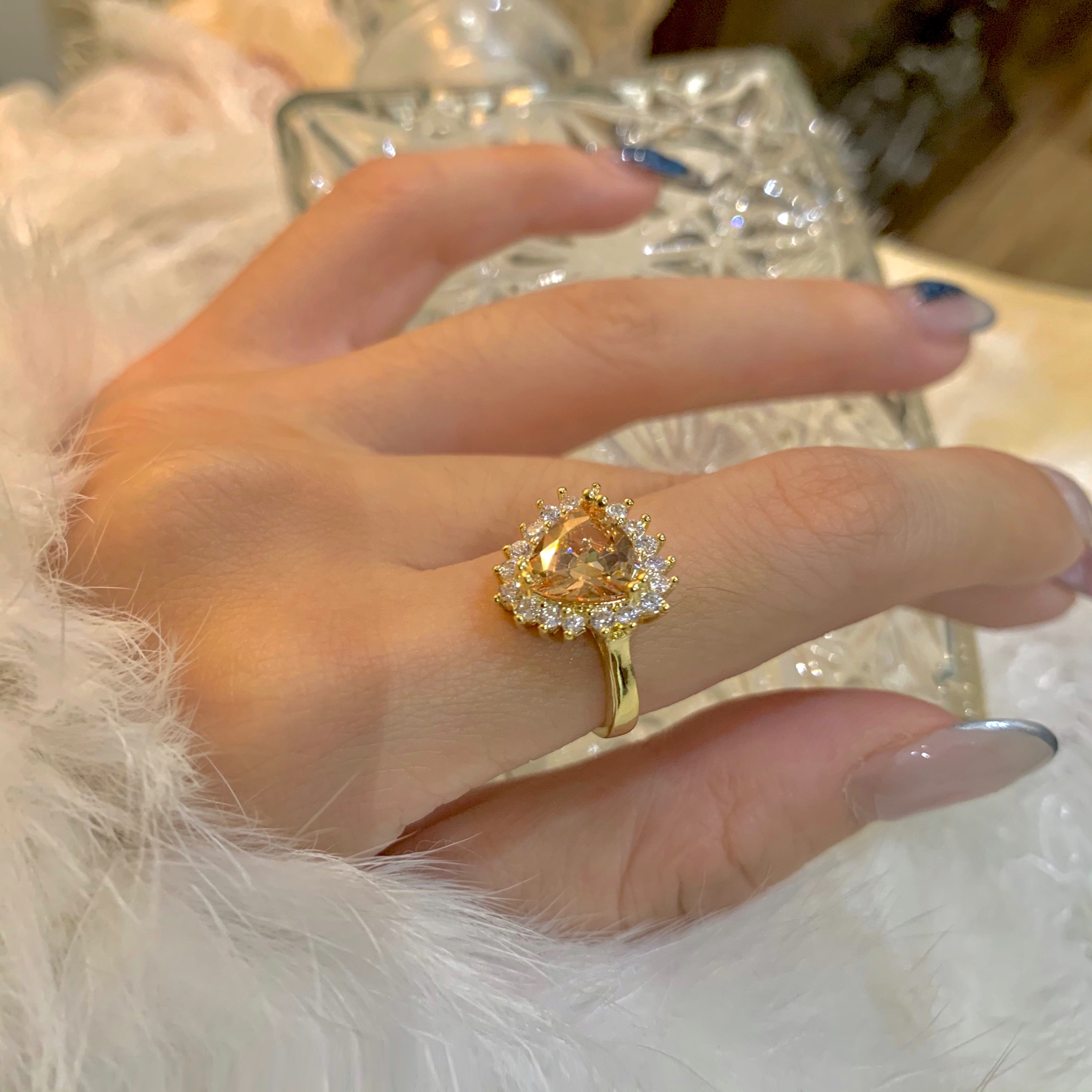 重磅 贵妇肖像~黄宝石戒指女轻奢定制ins风气质精致74