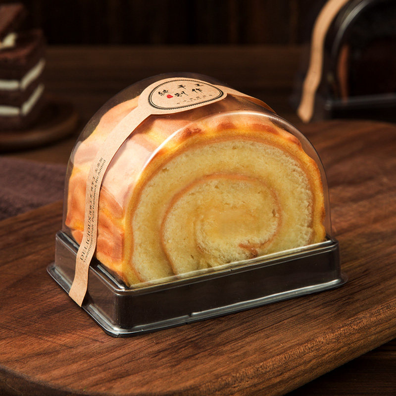 烘焙吸塑包装瑞士蛋糕半圆班戟西点透明塑料点心包装盒