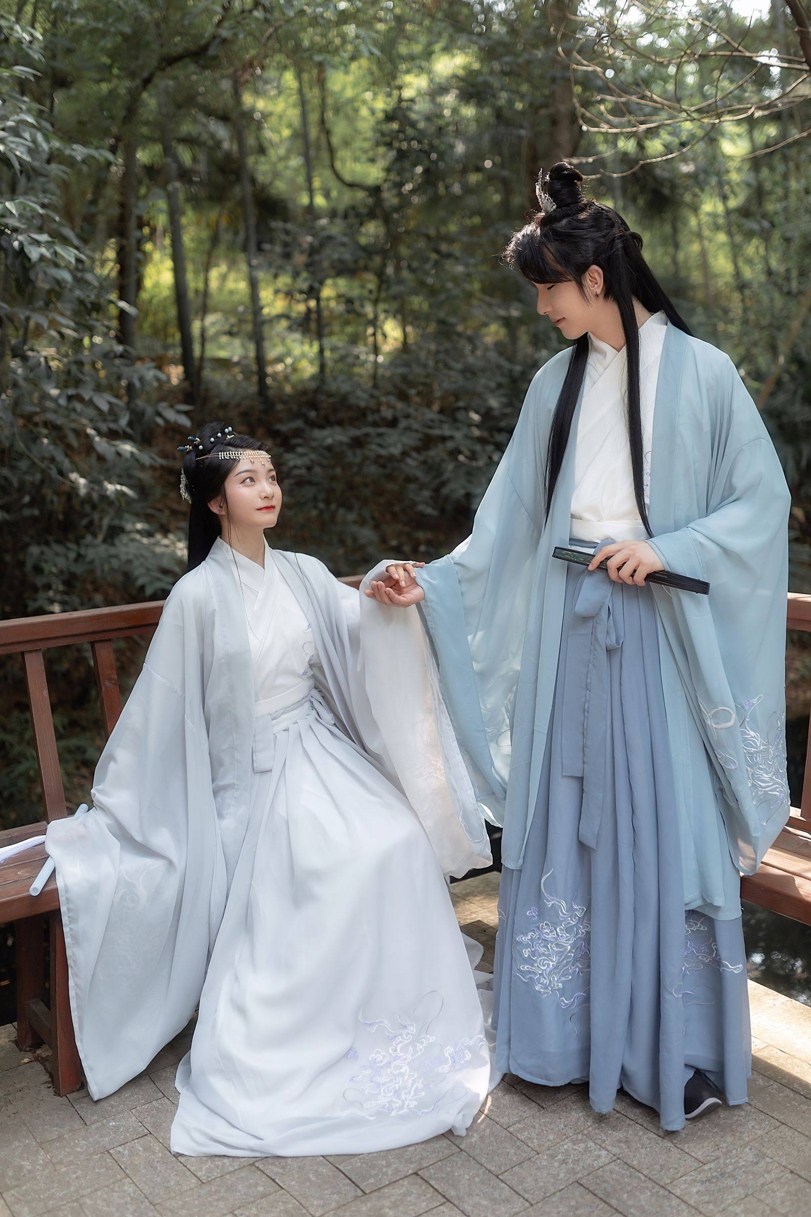 风采虎云亭原创设计新款汉服三件件套情侣男女汉服