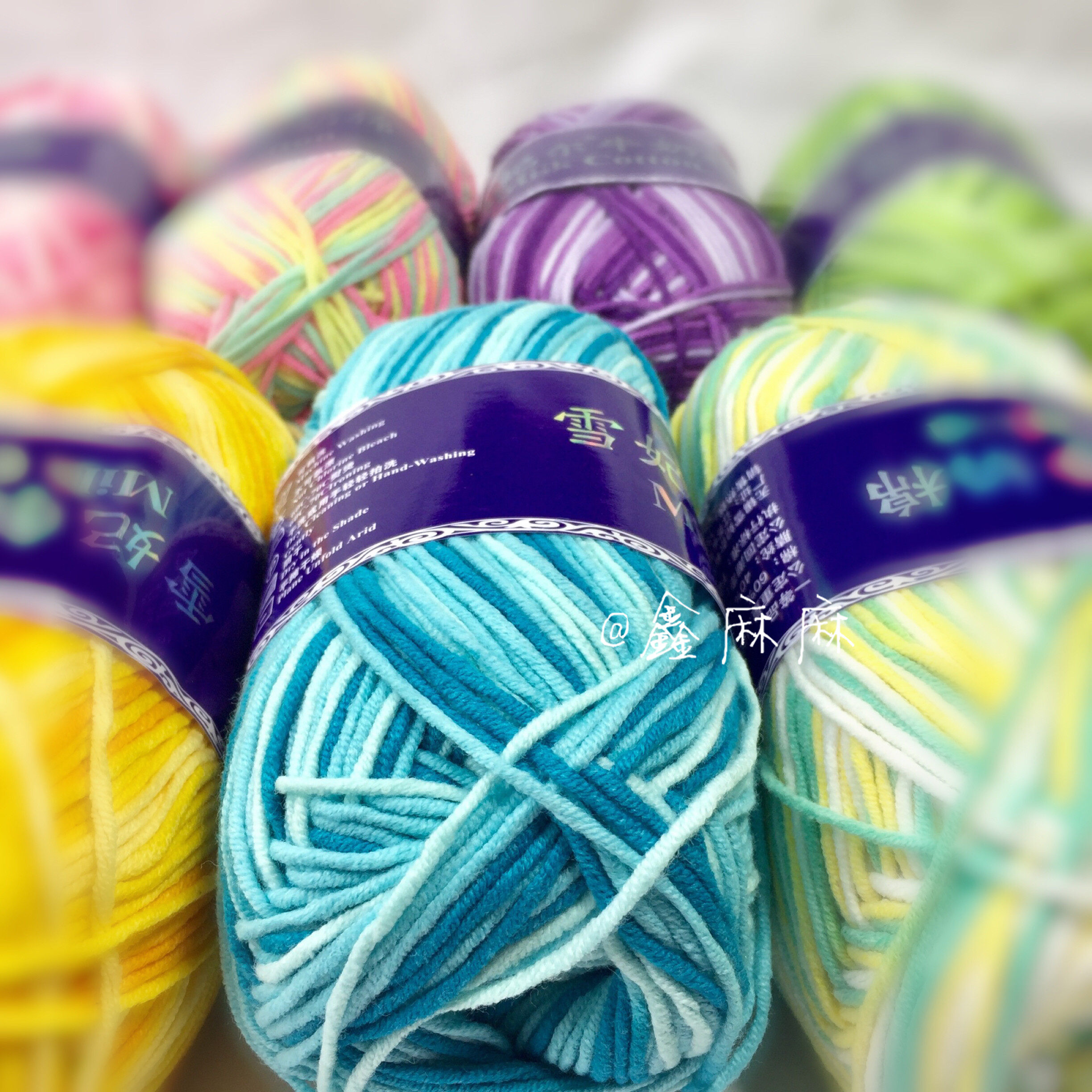 雪妃尔染花帽子鞋帽宝宝编织手工花色线段粗毛毛线