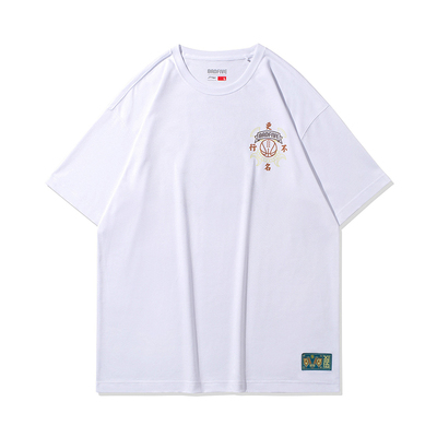 中国李宁2020时装周XLARGE长安少年短袖敦煌飞天T恤男女AHSQ563-3